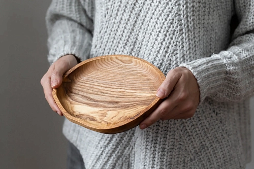 Деревянная тарелка POTATO S - фото - 1