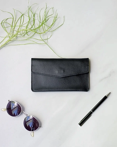 Женский кошелек кожаный ROWENA Black - фото