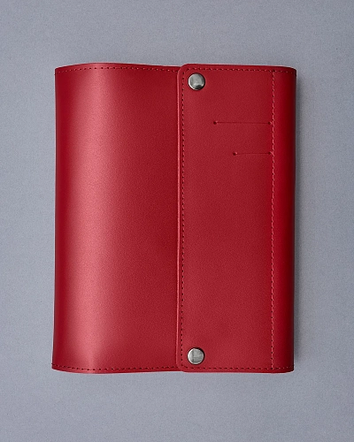 Кожаный блокнот на кольцах A5 Carmine - фото - 1