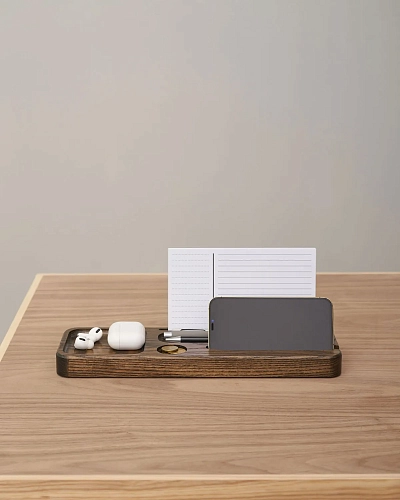 Деревянный органайзер для канцелярии Desko L Brown - фото - 3