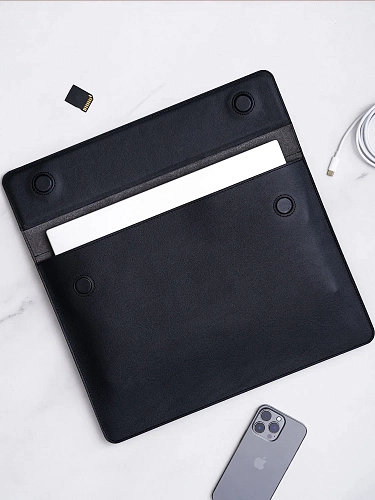 Кожаная папка для ноутбука 15-16 дюймов GRADE Black - фото - 2