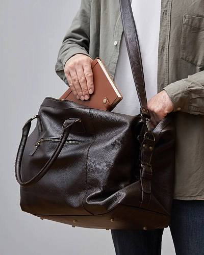 Кожаная дорожная сумка BAGGAGE Brown Grain - фото - 6