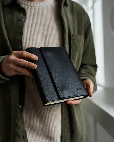 Кожаный ежедневник SENSE A5 Black - фото