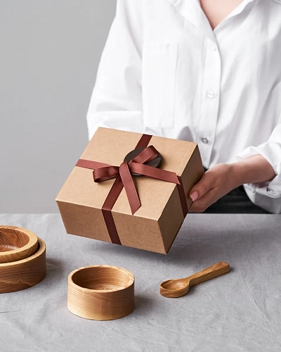 Набор деревянных тарелочек BUBBLES - фото - 3