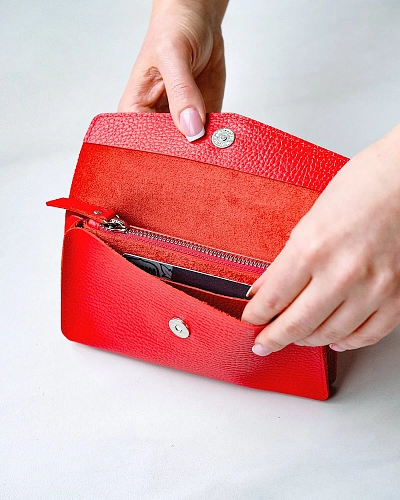 Женский кошелек кожаный ROWENA Red - фото - 9