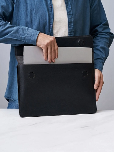 Кожаная папка для ноутбука 15-16 дюймов GRADE Black - фото - 1