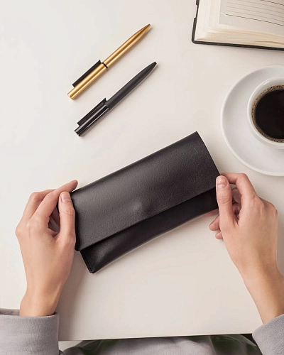 Кожаный чехол для очков SAINT TROPEZ Black - фото - 4