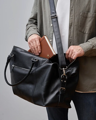 Кожаная дорожная сумка BAGGAGE Black Grain - фото - 12