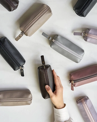 Ключница кожаная HOME M Beige - фото - 3