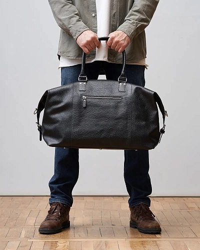 Кожаная дорожная сумка BAGGAGE Black Grain - фото - 11