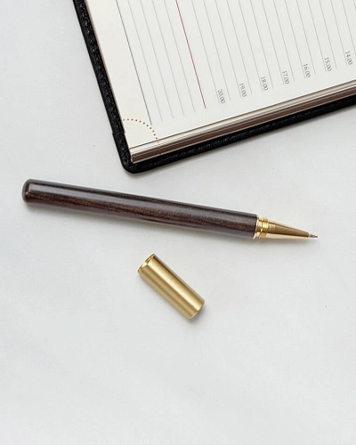 Гелевая ручка с деревянным корпусом LEGIO Brown - фото