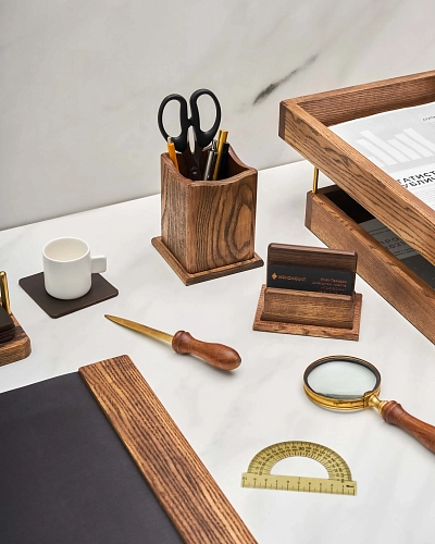 Настольный набор руководителя Leader Brown - фото - 1