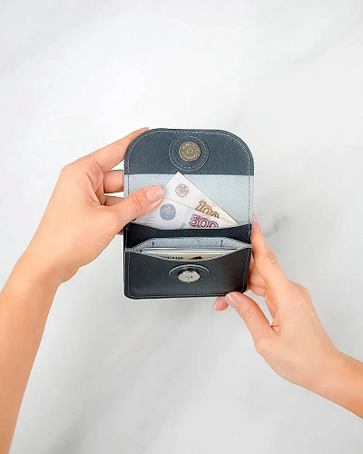 Мини кошелек кожаный AMO Steel - фото - 2