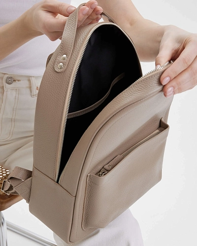 Рюкзак кожаный женский CLAIRE Beige