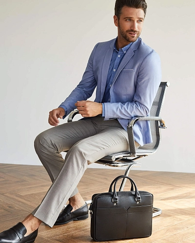 Мужская кожаная сумка STERLING Black Grain