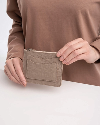 Картхолдер на молнии SPIRIT Beige