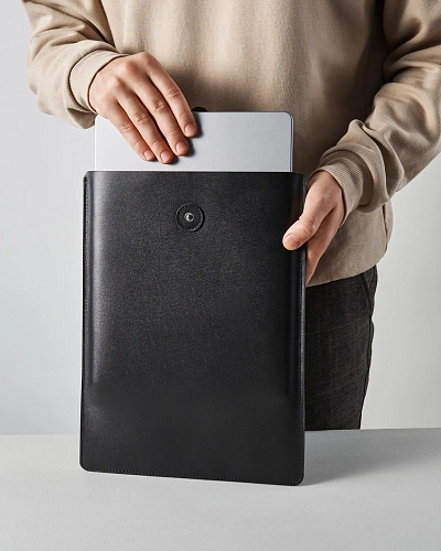 Кожаная папка для ноутбука 14 дюймов LOAD Black - фото - 1