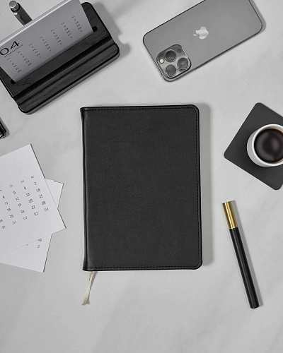 Кожаный ежедневник MEMO A5 Black - фото