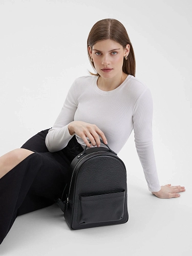 Рюкзак кожаный женский CLAIRE Black Grain - фото - 2