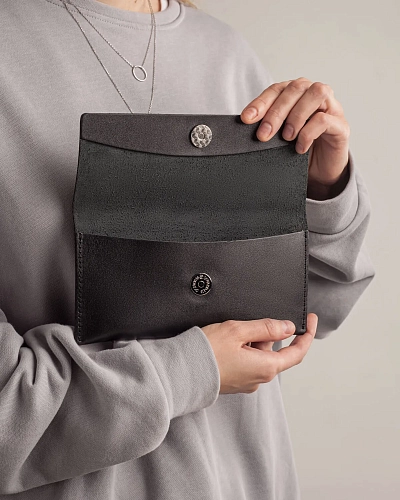 Кожаный чехол для очков SAINT TROPEZ Black - фото - 2