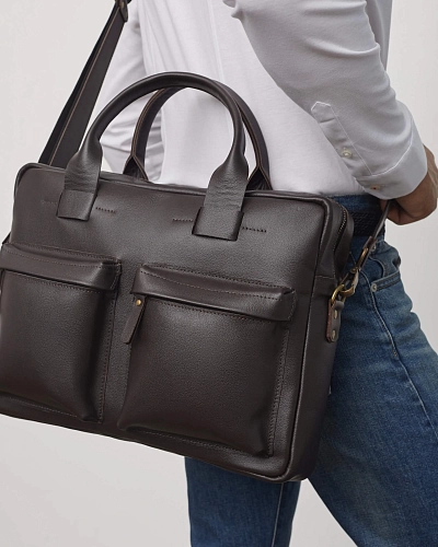 Мужская кожаная сумка BUSYHOLDER Brown Мужская кожаная сумка BUSYHOLDER Brown - фото - 1