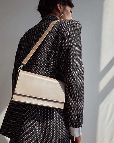 Сумка кроссбоди кожаная IRMA Coffee - фото - 7