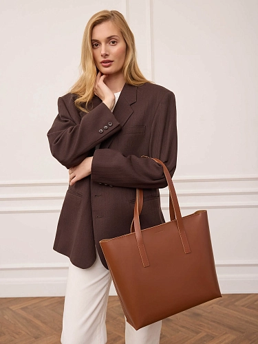 Кожаная сумка шоппер STELLA ZIP Candy