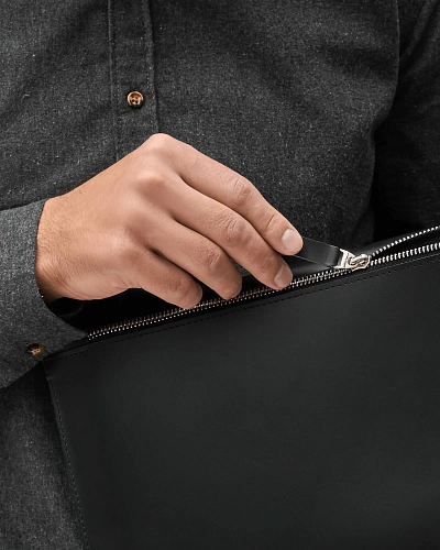 Кожаная папка для документов и ноутбука CITY Black Кожаная папка для документов и ноутбука CITY Black - фото - 3