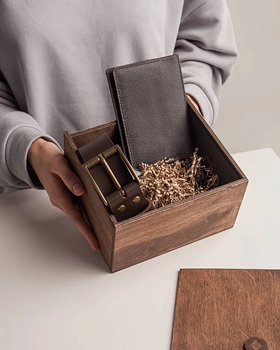 Мужской подарочный набор SYDNEY Stitch Brown d-120 - фото