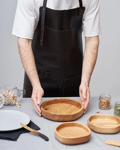 Кожаный фартук бытовой LEATHER MAN Brown - фото - 5