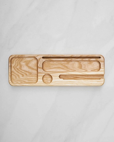 Деревянный органайзер для канцелярии Desko L Natural - фото - 1