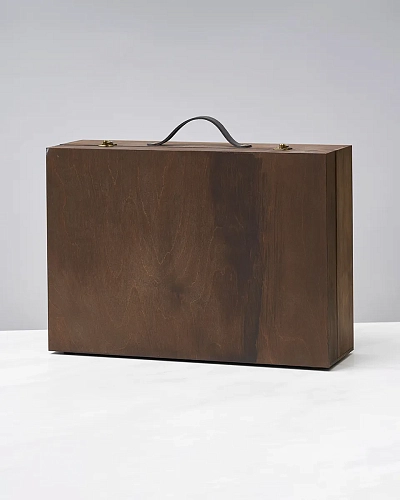 Чемодан с кожаной ручкой BROWN - фото - 1