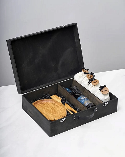 Чемодан с кожаной ручкой DARK - фото