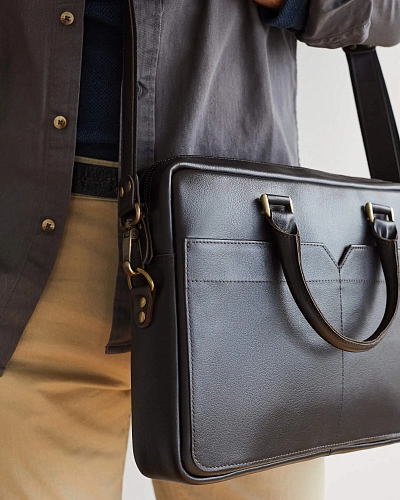 Мужская кожаная сумка STERLING Brown - фото - 3