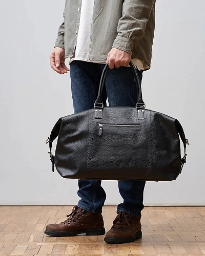 Кожаная дорожная сумка BAGGAGE Black Grain - фото