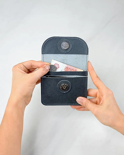 Мини кошелек кожаный AMO Steel - фото - 4