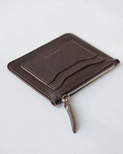 Мини кошелек кожаный SPIRIT Brown Grain - фото - 3