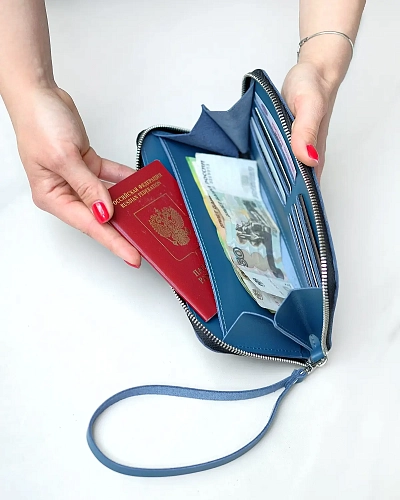 Кошелек на молнии MONTERRO Cobalt с ремешком на руку - фото - 2