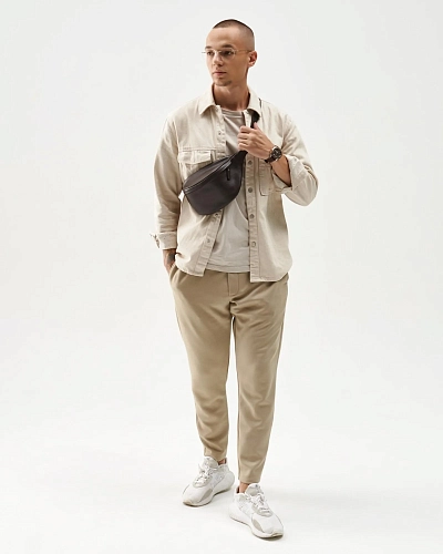 Поясная сумка кожаная CAMP Brown Grain - фото - 1