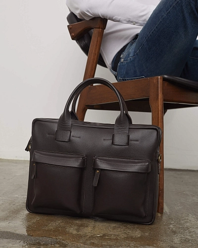 Мужская кожаная сумка BUSYHOLDER Brown Мужская кожаная сумка BUSYHOLDER Brown - фото - 3