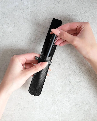 Кожаный чехол для ручки CLERC Black - фото - 1