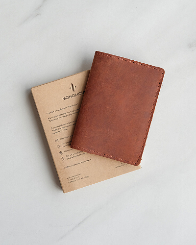 Кожаная обложка на паспорт PASS Bourbon - фото - 3