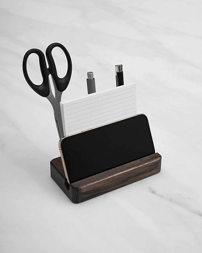 Деревянный органайзер для канцелярии Desko S Brown - фото