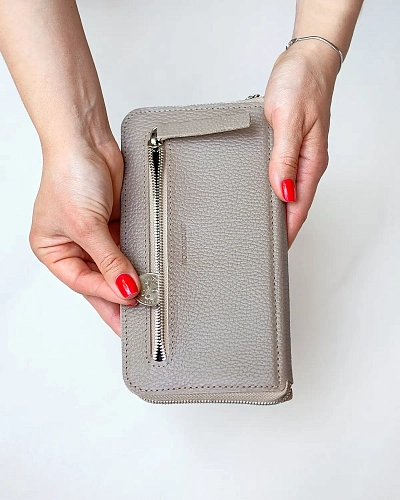 Кошелек на молнии MONTERRO Beige с ремешком на руку - фото - 3