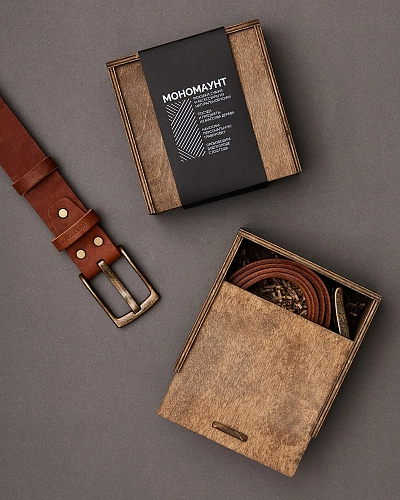 Ремень мужской FORT Barrel 120-125 см в деревянной коробочке - фото - 2