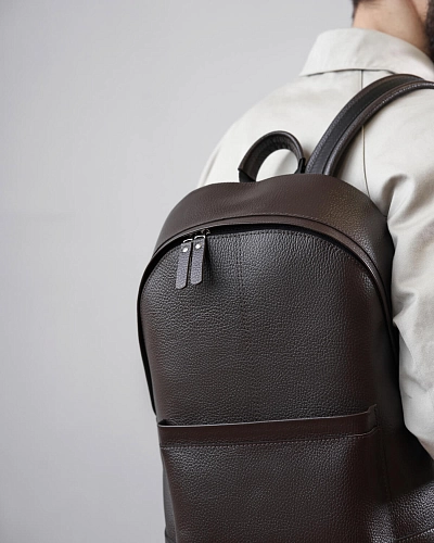 Рюкзак кожаный мужской GERALD Brown Grain - фото - 7
