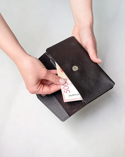 Женский кошелек кожаный ROWENA Brown - фото - 2