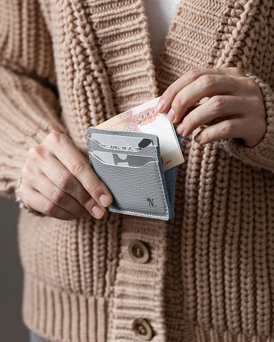 Картхолдер кожаный FLAT Iron - фото - 1