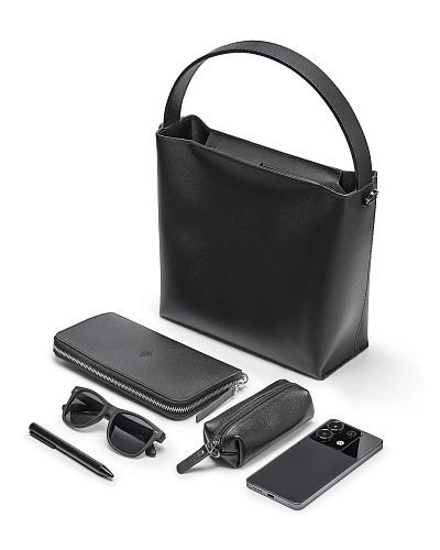 Сумка тоут кожаная TOTE Black - фото - 3