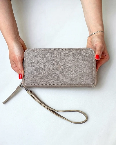 Кошелек на молнии MONTERRO Beige с ремешком на руку - фото - 1